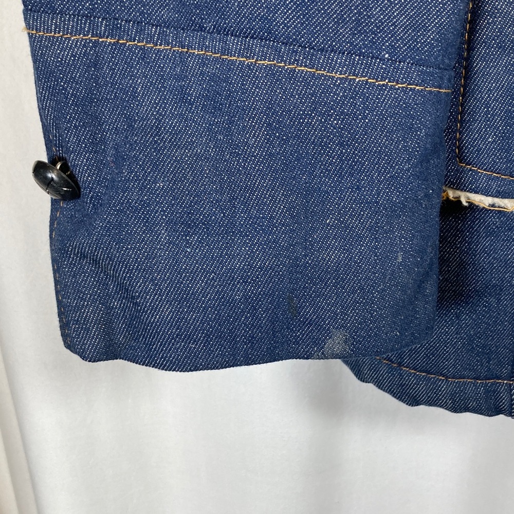 Raritan Sportswear 70s Denim Chore Coat Sherpa (faux shearling) Lining Sz 36 - Picture 4 of 12
